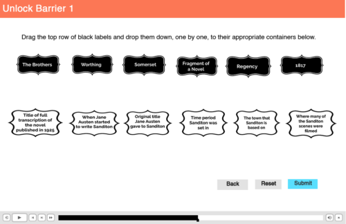 Screenshot of drag and drop activity